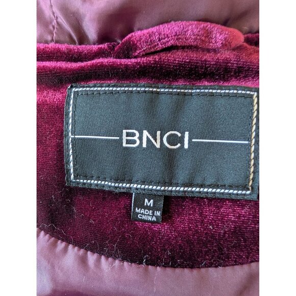 Plum Velvet BNCI Quilted Puffer Vest With Hood & Full Zip Closure M - Picture 3 of 4